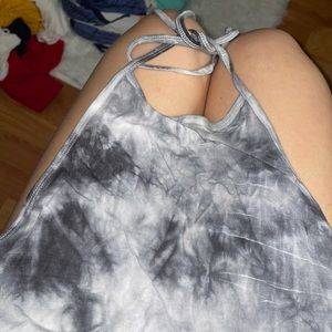 Black tye dye halter top